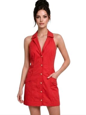 Anthropologie Maeve The Amelia Collared T-Back Blazer Mini Dress Size L